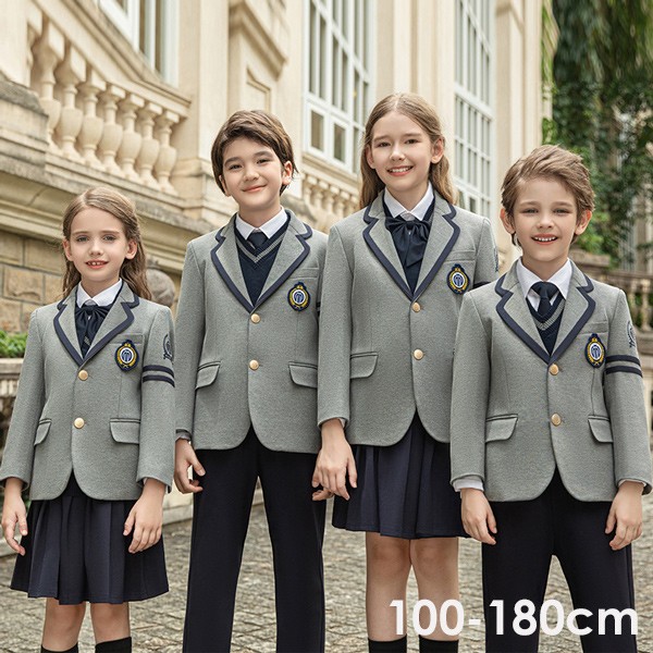 学生服 子供服 韓国風 ピアノ発表会 上下セット キッズスーツ キッズフォーマルスーツ 女の子 男の子 小学校 高校生 中学生 制服 ジャケット ブラウス スカート リボン 七五三 誕生日 団体 卒業