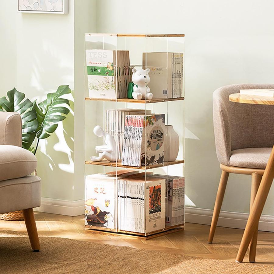 回転本棚 本棚 コミックラック 漫画収納 が コミック本棚 収納 CDラック 本棚収納棚 回る本棚 絵本棚 ブックシェルフ