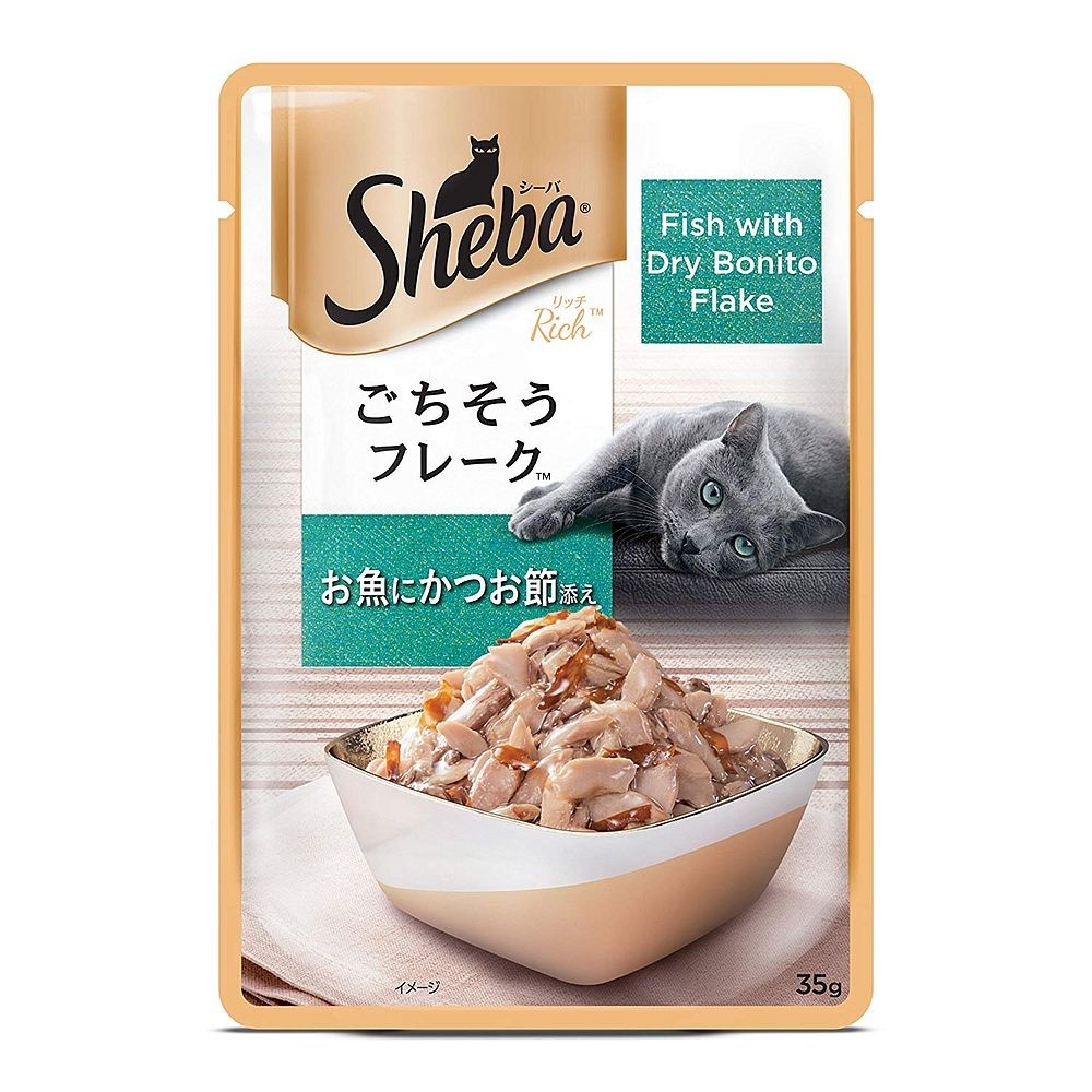 （まとめ買い）マースジャパン シーバ リッチ ごちそうフレーク お魚にかつお節添え 35g 猫用 [x48]