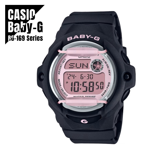 【即納】 国内正規品 CASIO カシオ Baby-G ベビーG コンパクト BG-169 フロントプロテクター BG-169U-1CJF ブラック×ピンク 腕時計 レディース