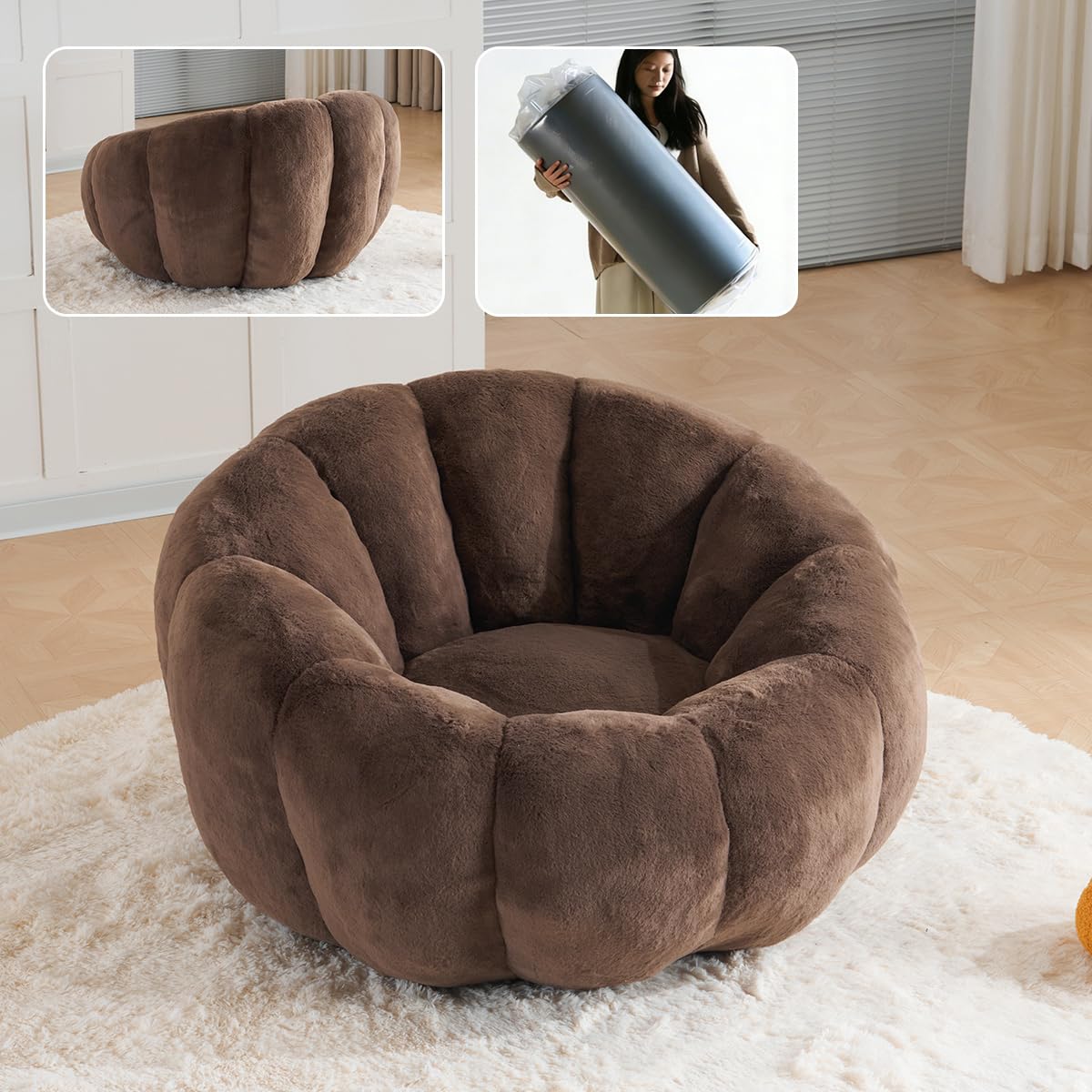 圧縮 ソファー 1人掛け 幅108cm ベルベット クッションソファー 一人掛け ソファ フロアソファ ミニサイズ ファブリック 可愛い コンパクト 包まれる感じ ふわふわ感 圧力分散 一人暮らし 圧