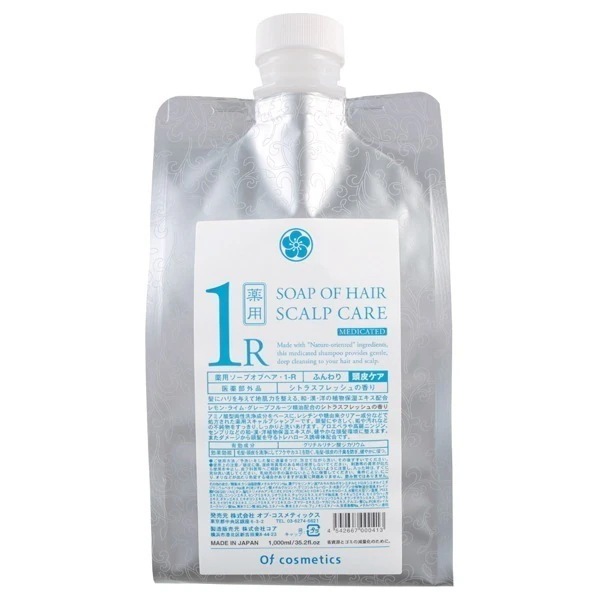 [国内正規品] オブ・コスメティックス 薬用ソープ オブヘア 1-R 1000ml(リフィル） Of cosmetics スキャルプ グリチルリチン酸ジカリウム 頭皮 清浄 フケ カユミ 汗臭