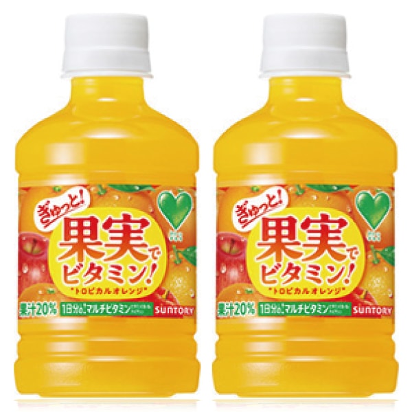 【セール】「48本」果実でビタミン　グリーンダカラ　PET　280ml　24本　2箱　サントリー