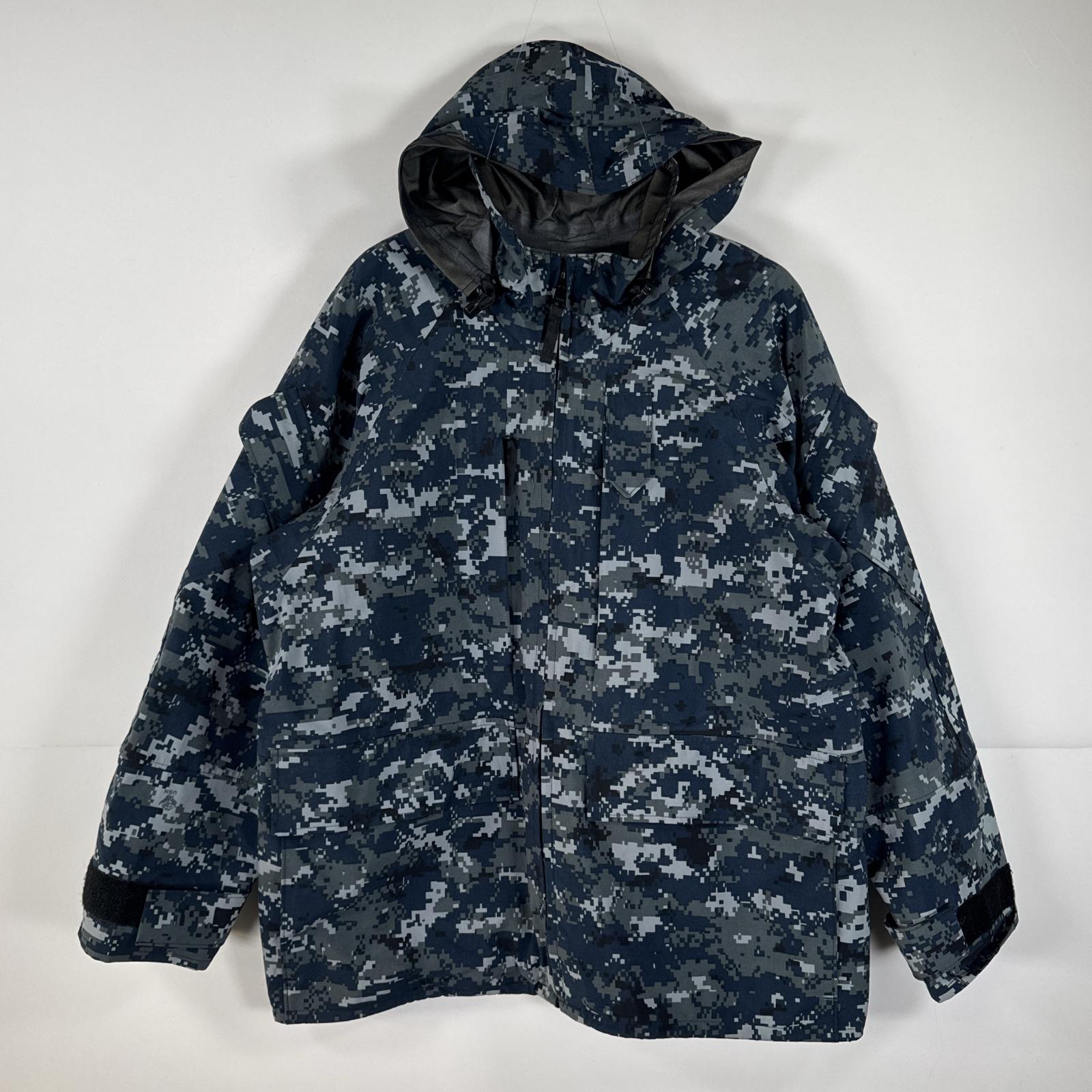 古着 ミリタリージャケット ECWCS GORE-TEX ブルーデジタル ゴアテックスパーカー デジカモ 米軍 実物 medium Xshort ネイビー メンズ