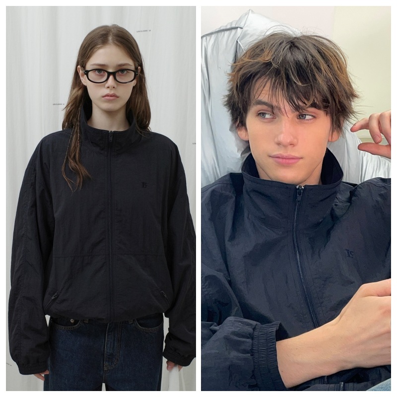 【LOW CLASSIC】 Lc BACK POCKET NYLON HALF JACKET : BLACK NAVY