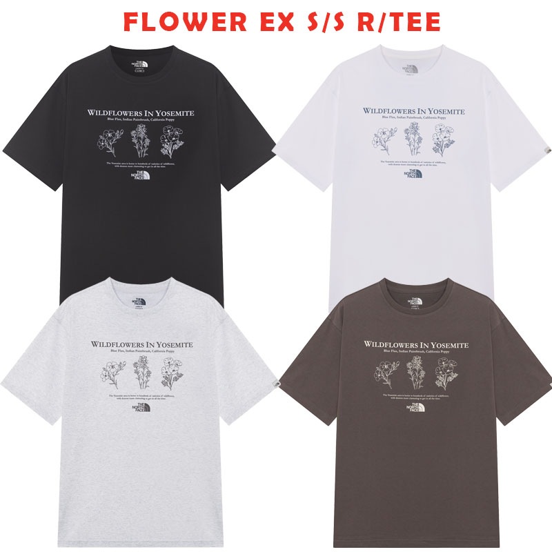 韓国正規品保証 関税負担なしNT7UR23J FLOWER EX SS RTEEデイリー 基本 着装 男子 女子 人気 韓国 ファッション 男女共用 アウトドア