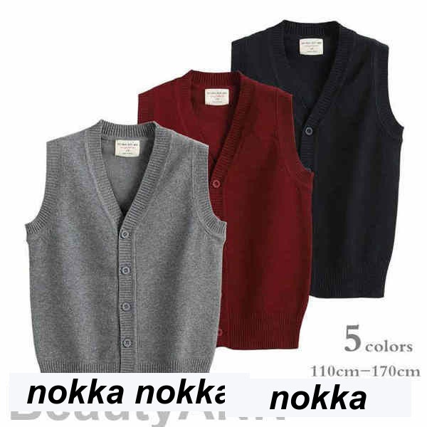 子供服 ニットベスト キッズ 女の子 ボタン ニット Vネックベスト 可愛い 軽量 使いやすい ベスト