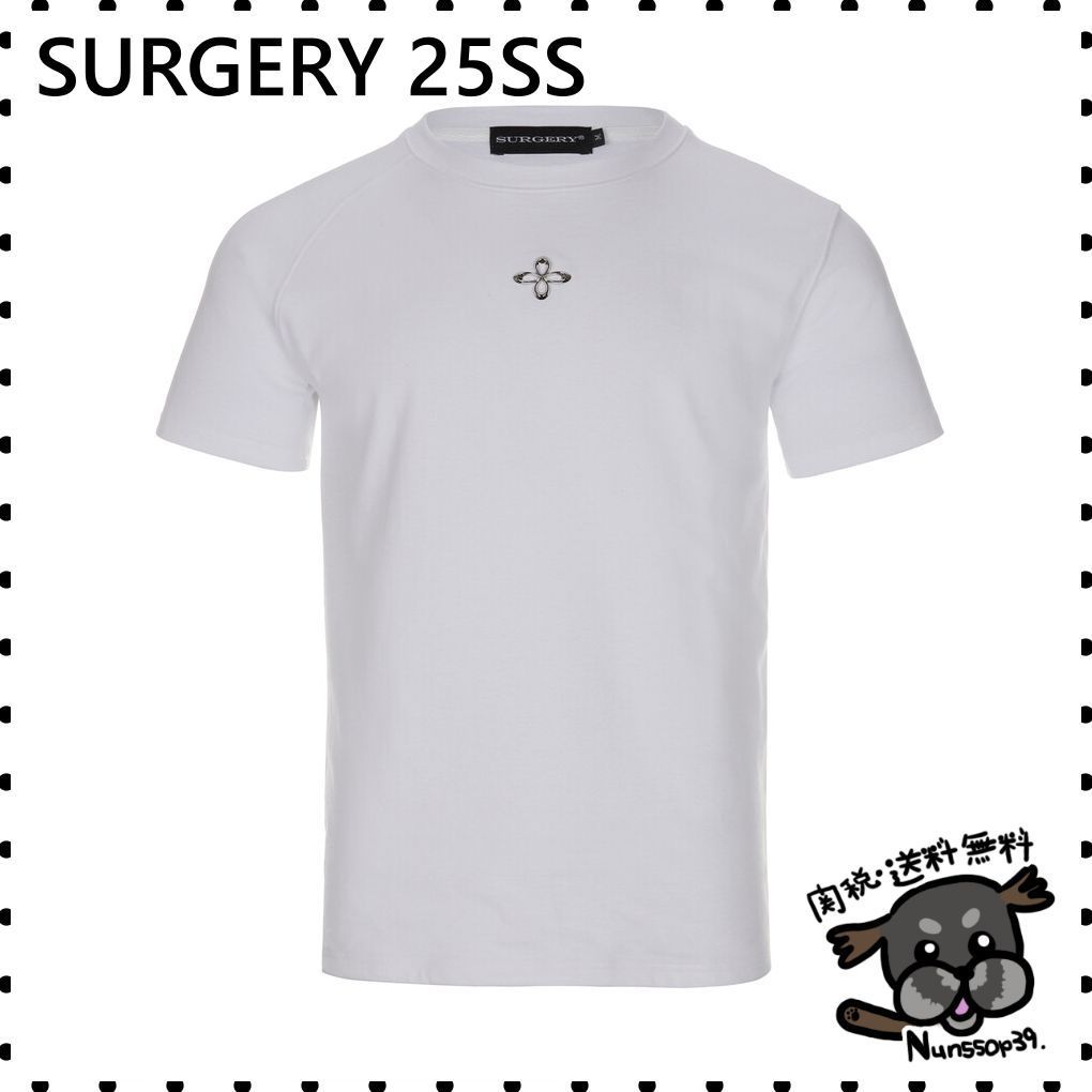 【SURGERY】unbalance metal clover logo slim T-shirts white 10,425円