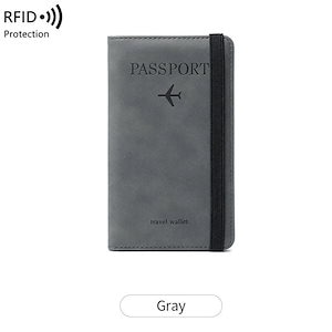 パスポートカバー カード 旅行 身分証明書を保護するためのゴムバンド Gray