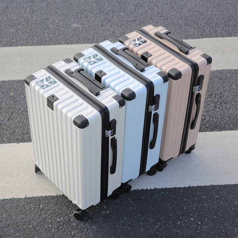 【急速出荷】 レバー付きスーツケース女性多機能前掛け購入後開口カップラック付き20インチシャーシパスワード付きスーツケース耐久性