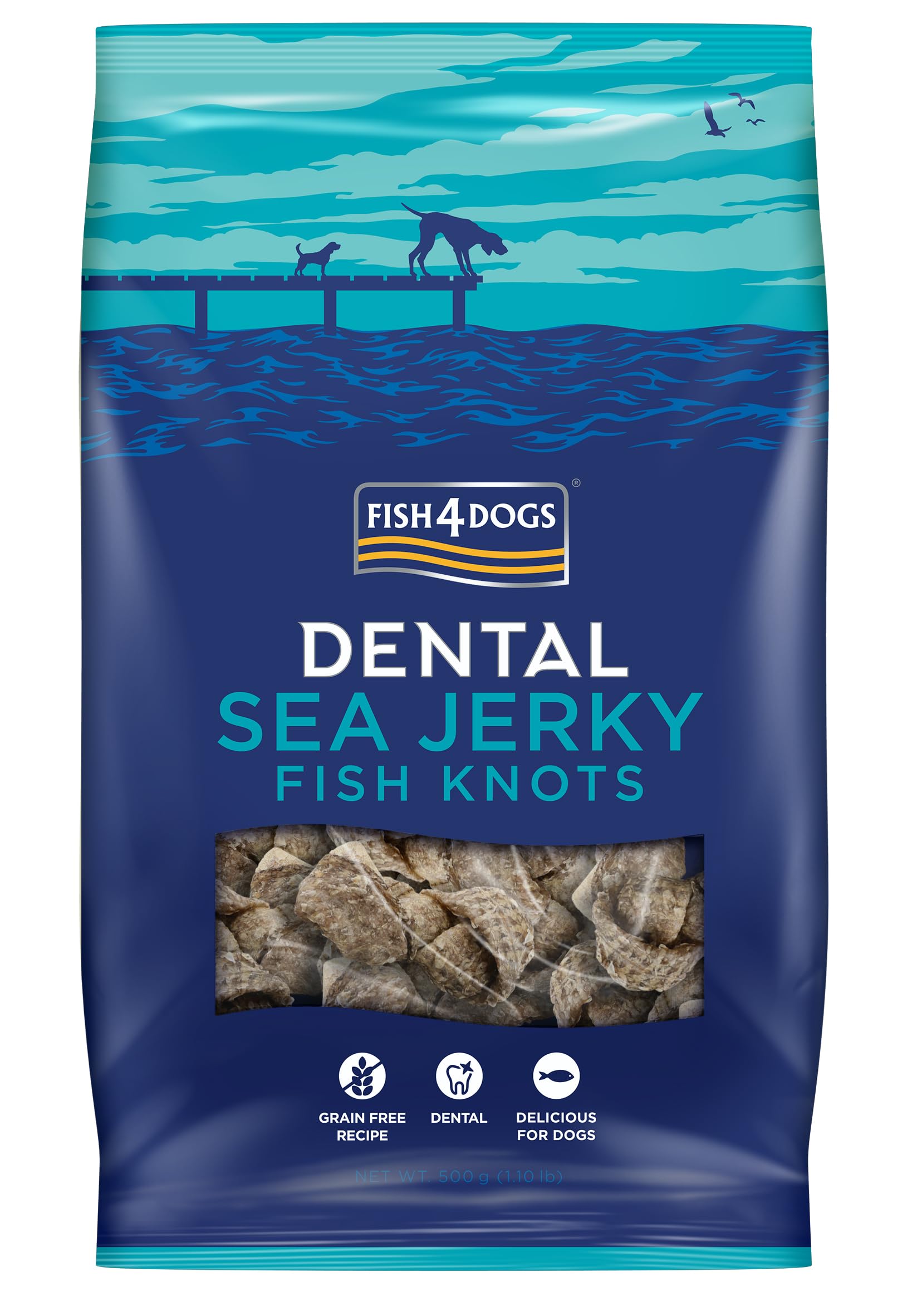 【全国送料無料】 Fish4 Dogs (フィッシュ4 ドッグ) シージャーキー ボーン 500g