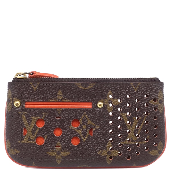 ルイヴィトン LOUIS VUITTON コインケース ポシェット クレ モノグラムペルフォ オランジュ ゴールド金具 茶 オレンジ キーチェーン付き M95222 SP0016 【箱】【中古】
