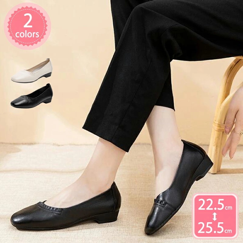 500円OFFクーポン パンプス レディース フラットシューズ 柔らかい モカシン スリップオン 痛くない 歩きやすい スクエアトゥ 通気 美脚 ローヒール ぺたんこ 可愛い 無地 ママシューズ 走れ