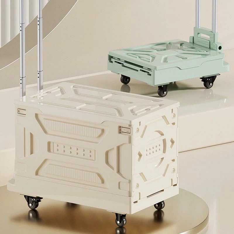 贩売促进 折りたたみキャリーカート ショッピングカート コンテナキャリー 買い物カート 台車 蓋付き アウトドア キャンプ用 携帯便利 座れる コンパクト 大容量 簡単組立て 軽量 4輪 キャリーカー