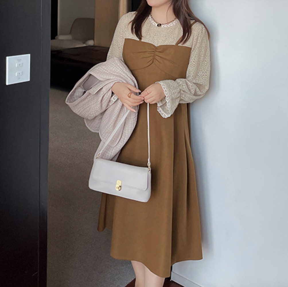 ワンピース デート フレアワンピース 袖あり 長袖 かわいい 大人可愛い きれいめ シンプル カジュアル 大人 上品 おしゃれ お洒落 主役級 存在感 春 秋 10代 20代 30代 レディース