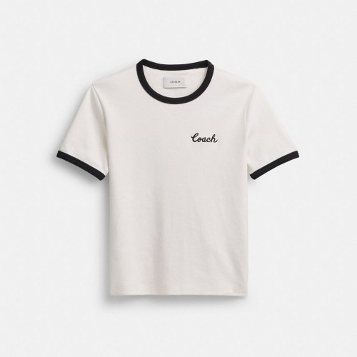 コーチシグネチャーリンガーTシャツ CS612 WHT