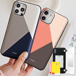 カード収納ケース Galaxy S10 韓国 シンプルカラー シック バイカラー