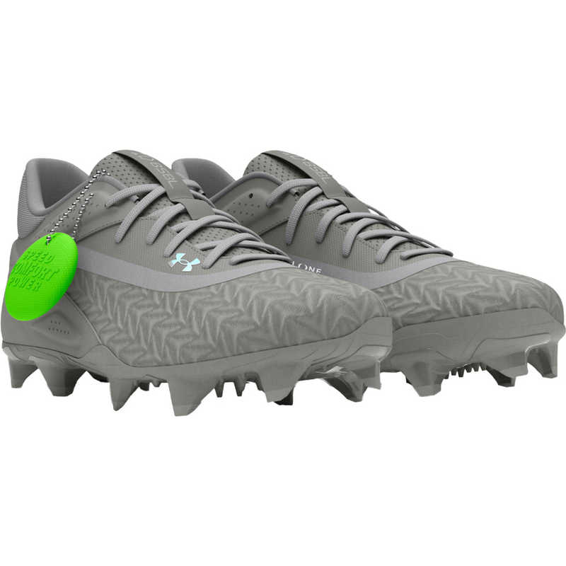 ベースボールシューズ UAヤード マイクロティップス TPU 3.0 ［メンズ / 26.5cm / 幅：D］ Baseball Gray×Baseball Gray×White　3027449