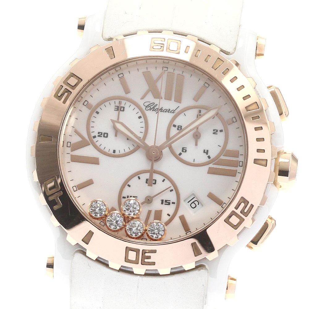 ショパール Chopard 288515-9001 ハッピースポーツ ムービングダイヤ クロノグラフ リミテッドエディション クォーツ メンズ 良品 _875208【中古】