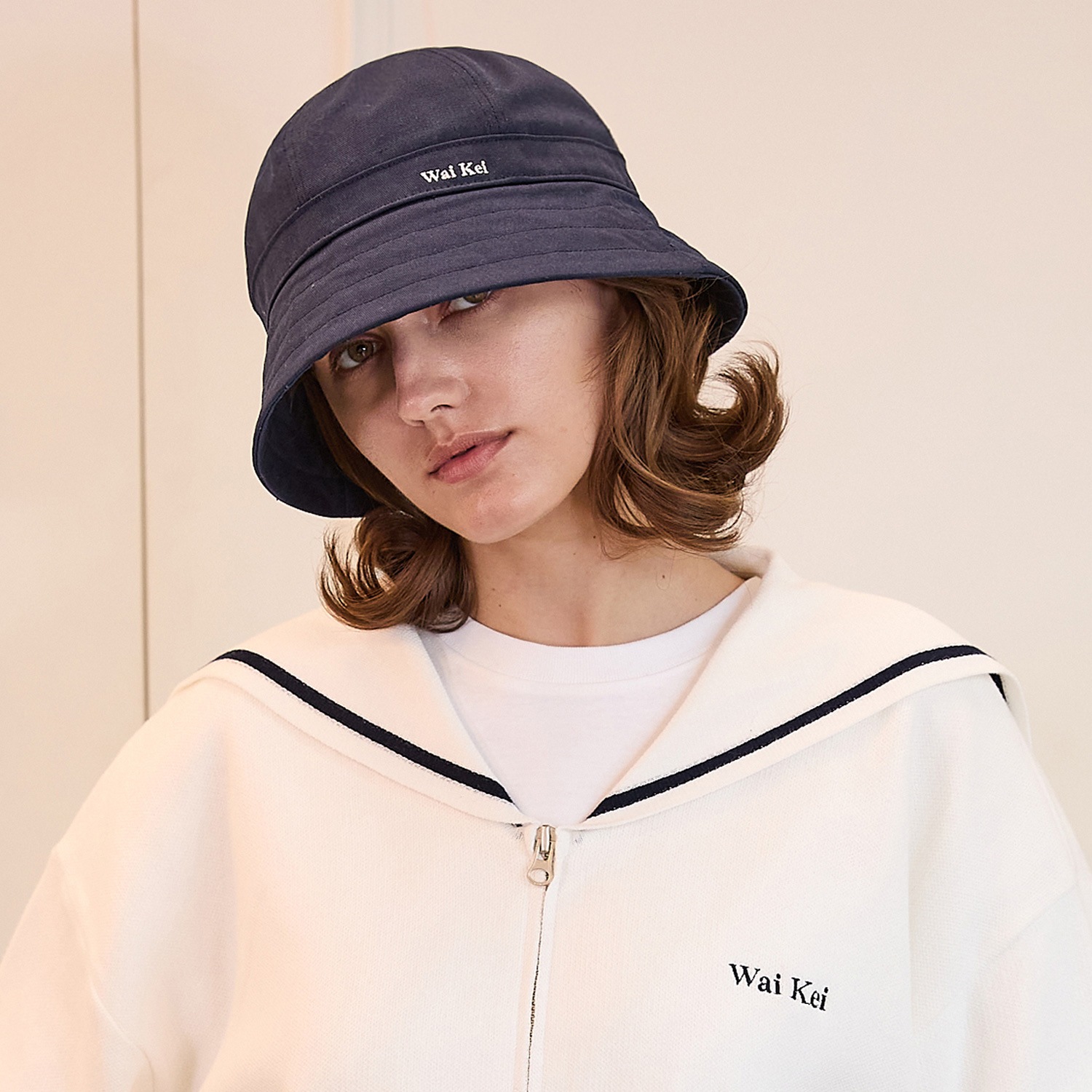 2-WAY roll up marine bucket hat NAVY
