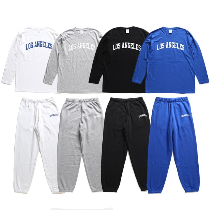 ACE FLAG 上下セット 長袖 ブランド メンズ 春秋冬用 全4色 大きいサイズ ロゴ エースフラッグ セットアップ ロンT スウェットパンツ 上下 Los