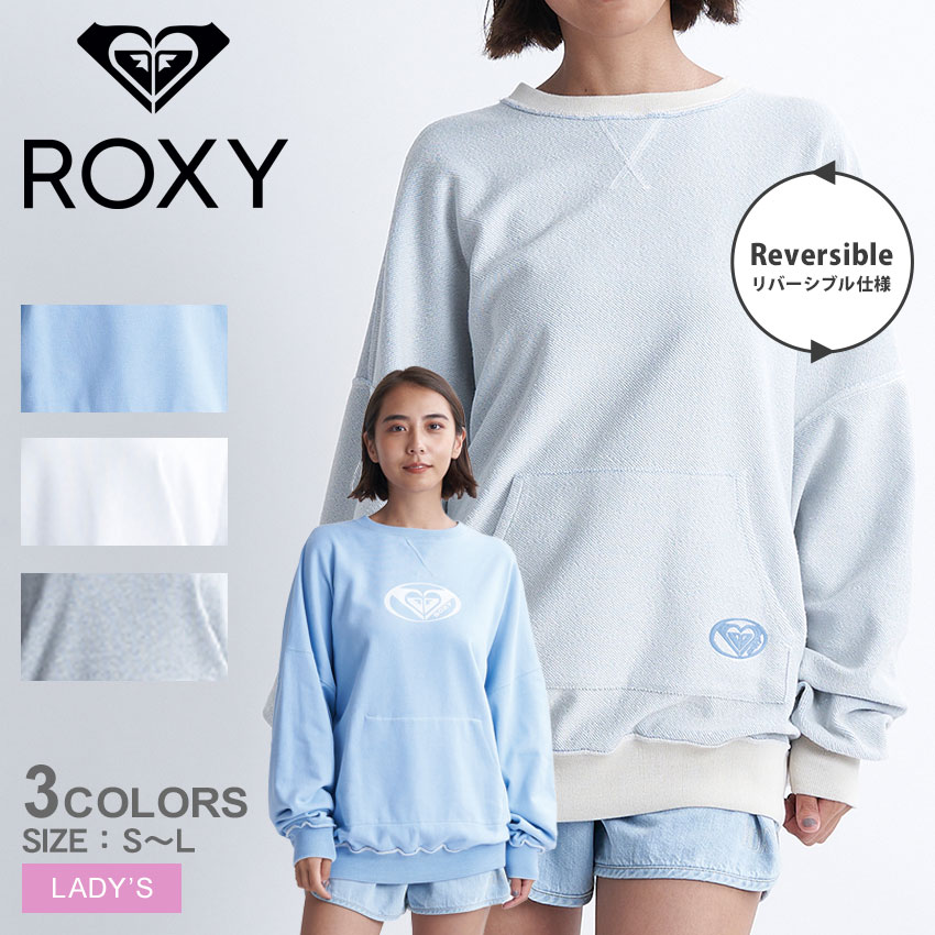スウェット PLANET RING PULLOVER レディース RPO241065 ウエア スエット 2way リバーシブル 長袖 トップス 裏毛 クルーネック カンガルーポケット プリント カジュ