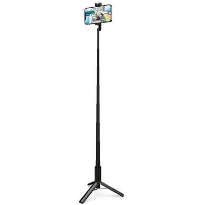 他サイト： エレコム　ELECOM　スマートフォン用三脚 自撮り棒 2way ホルダー収納可 アクセサリーシュー付 ブラック　P-STSRS02ITABKの商品画像