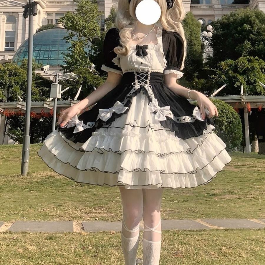 ショート/ロングプリンセスドレスマフィンロリータドッグショートjskドレスロリータチョッキ