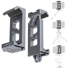 金属製電話クリップホルダー Arca ポート & アクションカメラアダプター付き GoPro スマートフォン用三脚アダプタークランプ iPhone Samsung HUAWEI 用