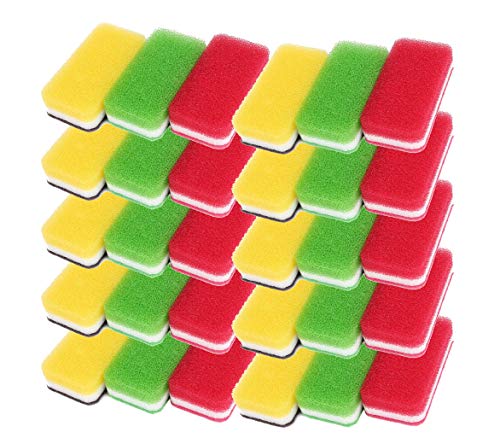 ダスキン スポンジ ハードタイプ 抗菌 (台所用) 30個入り 台所キッチンスポンジ キッチン用 油汚れ 長持ち (3色セットハードタイプ S×