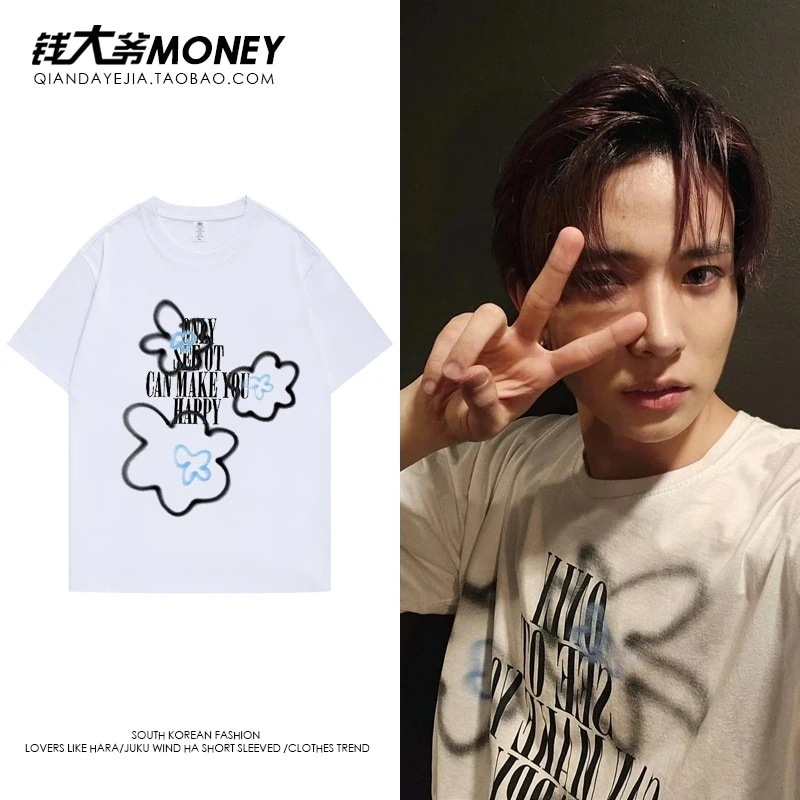 【急速出荷!2枚購入で300円 OFF!】enhypen 李西成半袖白tシャツレディース夏ボトムスシャツtシャツトップス2枚購入でカード1パスケースTシャツ・カットソー