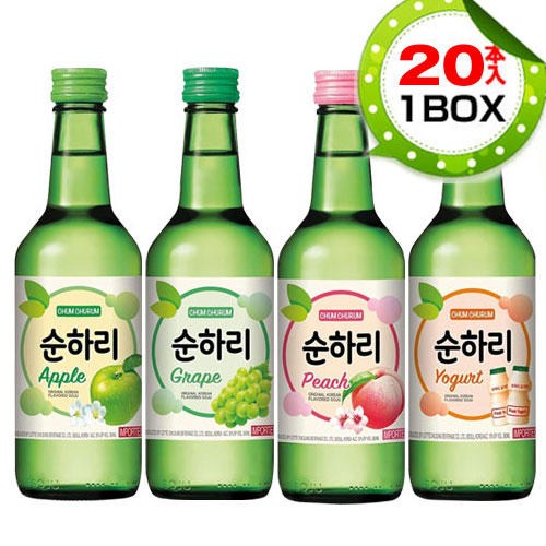 【まとめ買いがお得】スナリ 焼酎　1BOX=360mlｘ20本 フレーバー焼酎 アップル グレープ ピーチ ヨーグルト 韓国お酒 ソジュ 韓国焼酎 韓国酒