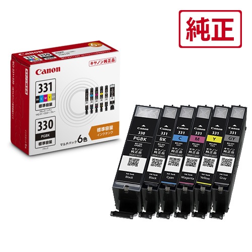 キヤノン ［純正］インクカートリッジBCI-331［BK/C/M/Y/GY］＋BCI-330（6色マルチパック/標準容量） BCI3313306MP 6,268円
