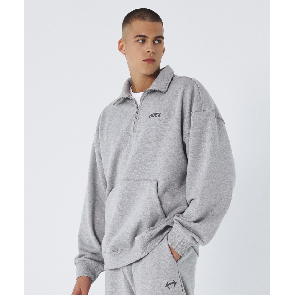 HDEXバックロゴハーフジップスウェットシャツ3 color