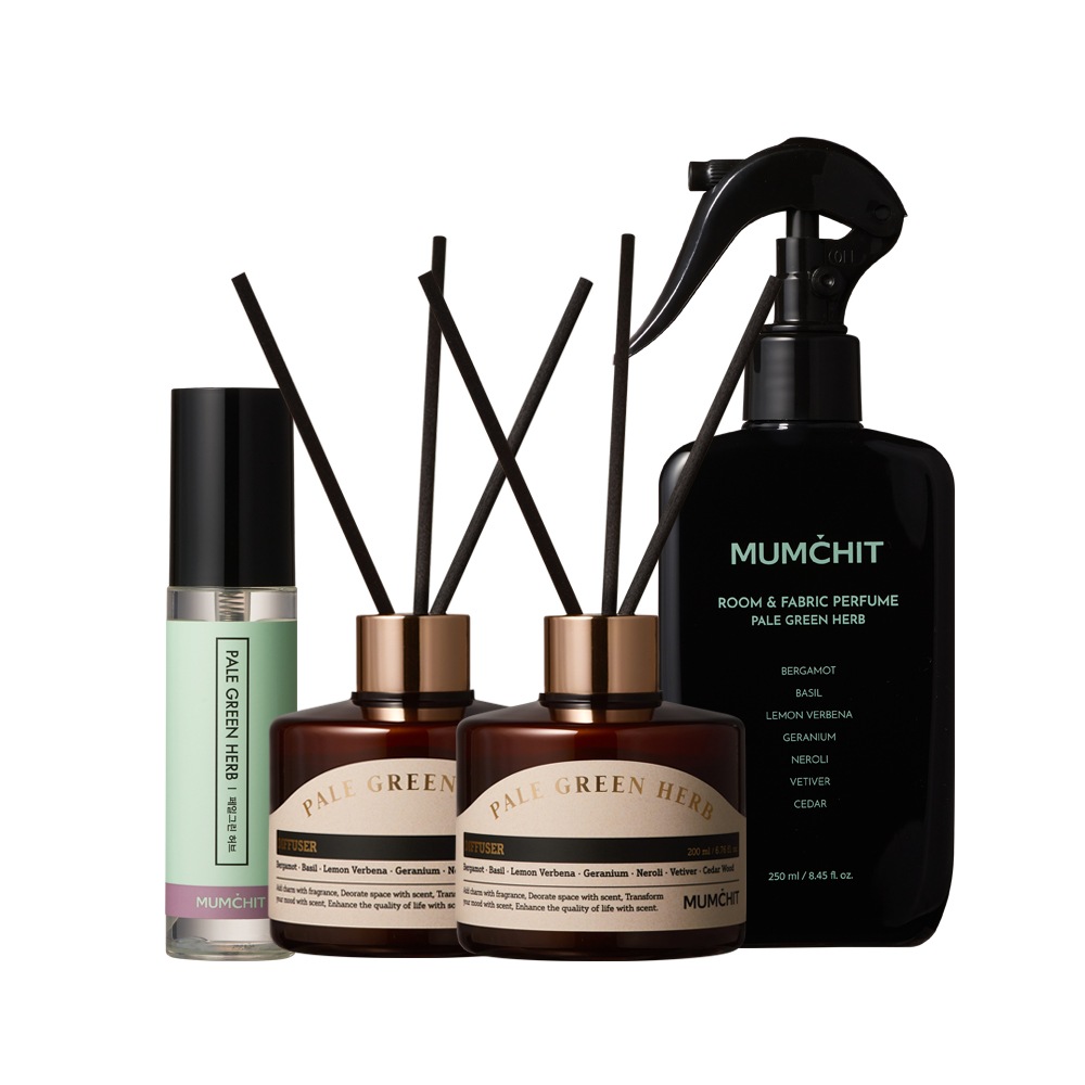 フェイルグリーンハーブホームケアセット（大容量繊維香水250ml+繊維香水70ml+ディフューザー200ml 2個入り）