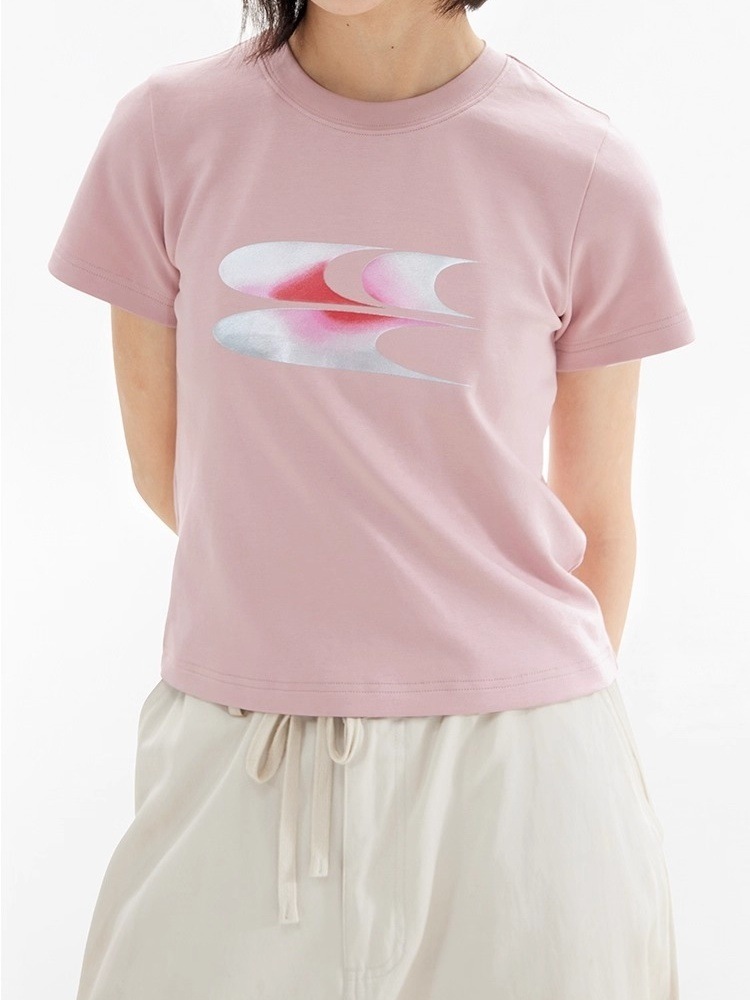 レディース トップス Tシャツ 半袖 クルーネック スリム 細身 ヴィンテージ アメカジ グラデーション きれいめ シンプル カジュアル おしゃれ かっこいい こなれ感 ボーイッシュ スポーティー