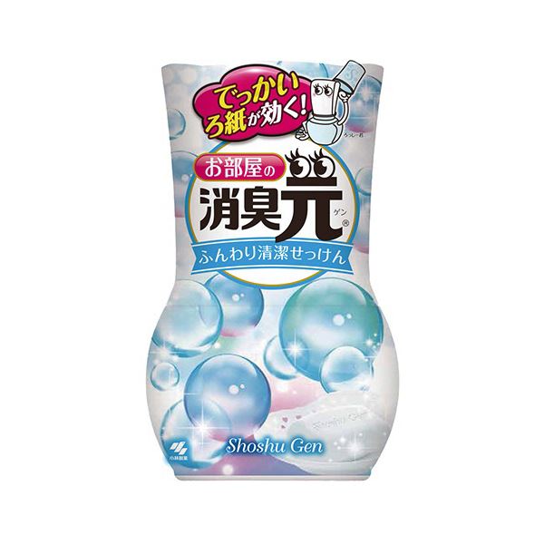 （まとめ）小林製薬 お部屋の消臭元ふんわり清潔せっけん 400ml 1セット（3個）[x5セット]