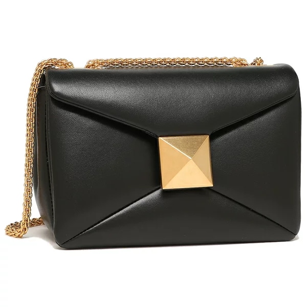 ショルダーバッグ ワンスタッズ ナッパレザー チェーンバッグ ブラック レディース B0K21 HHX 0NO