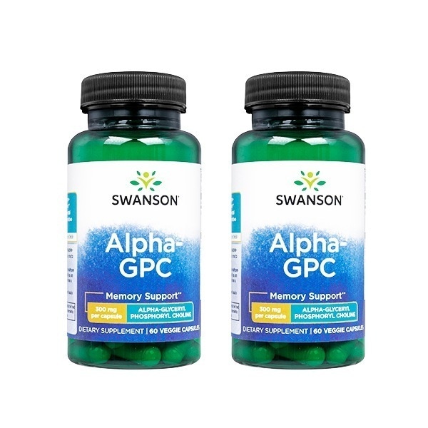 スワンソン アルファ-GPC 300mg 60錠 2本セット Swanson Alpha-GPC サプリメント 海外直送日時指定不可 国際郵便書留発送