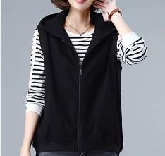 ベスト アウター トップス ジャケット スリムベスト ノースリーブ フード付き チョッキ 春秋 レギュラー丈 前開き ジッパー コットン きれいめ 大人可愛い 上品 おしゃれ 大人女子 通勤 個性的