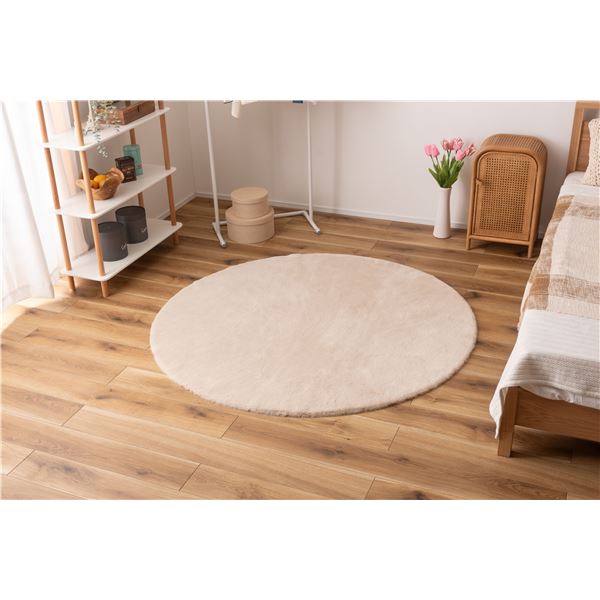 ラグ マット 約直径150cm 滑り止め加工 リビング ダイニング インテリア雑貨 インテリア家具