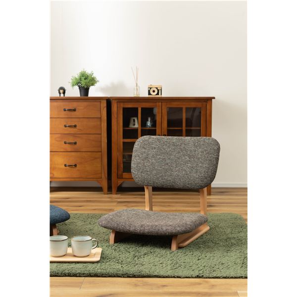 フロアチェア 座椅子 約幅50×奥行56×高さ52×座面高12cm ブラウン 天然木 ビーチ リビング インテリア家具 完成品