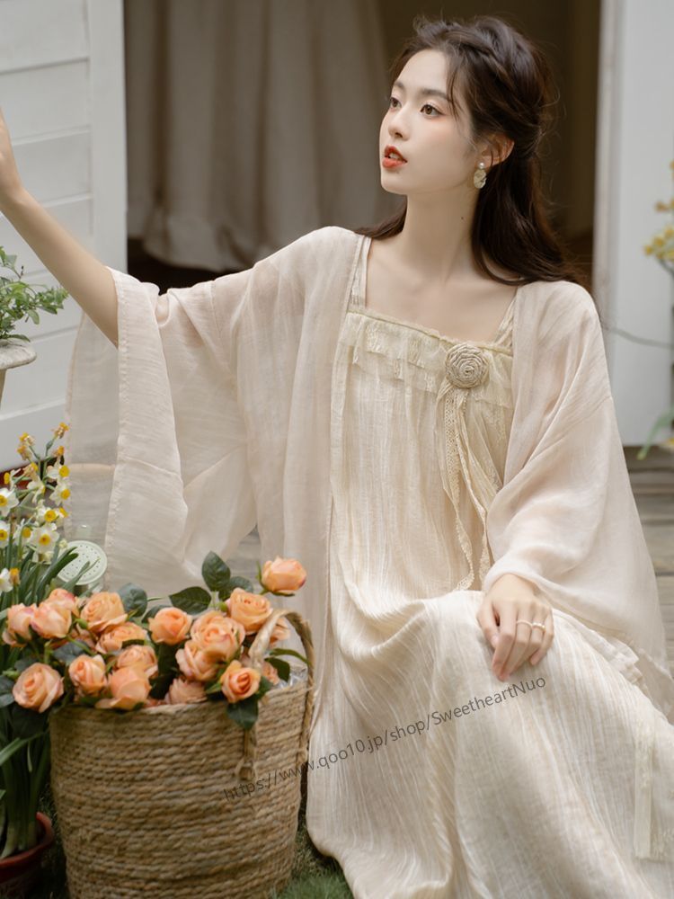 漢服女夏の薄い甘系少女超仙気中国風改良漢要素ワンピース古風スーツ2