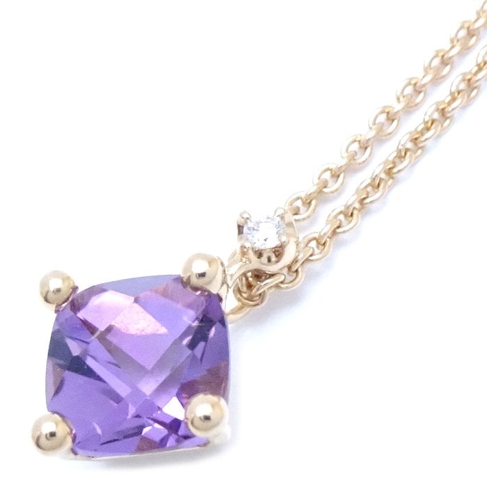 アメジスト ネックレス ダイヤモンド K18PG ピンクゴールド/293310【中古】