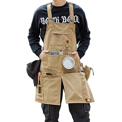 [Makalu] アウトドア エプロン キャンプ エプロン BBQ エプロン 焚き火 耐熱 生地 防護 車中泊 しゃちゅうはく 携帯 けいたい outdoor キャンバス 前掛け カフェエプロン ワー