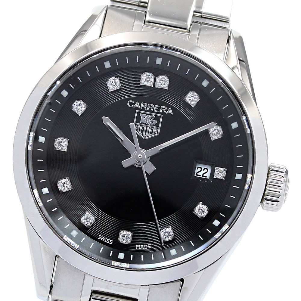 タグホイヤー TAG HEUER WV1410.BA0793 カレラ レディ 13Pダイヤ デイト クォーツ レディース 美品 保証書付き_826459【中古】