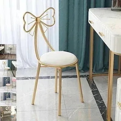 【自社生産】ポイントアップ ドレッサー チェア 化粧椅子 イス鏡台用 創造的な リボンの形の装飾背もたれ椅子ゴ