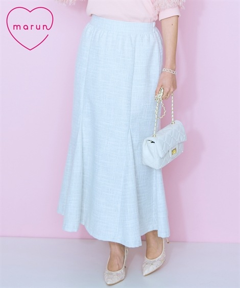 ロングスカート 大きいサイズ サマーツイードマーメイドスカート marun