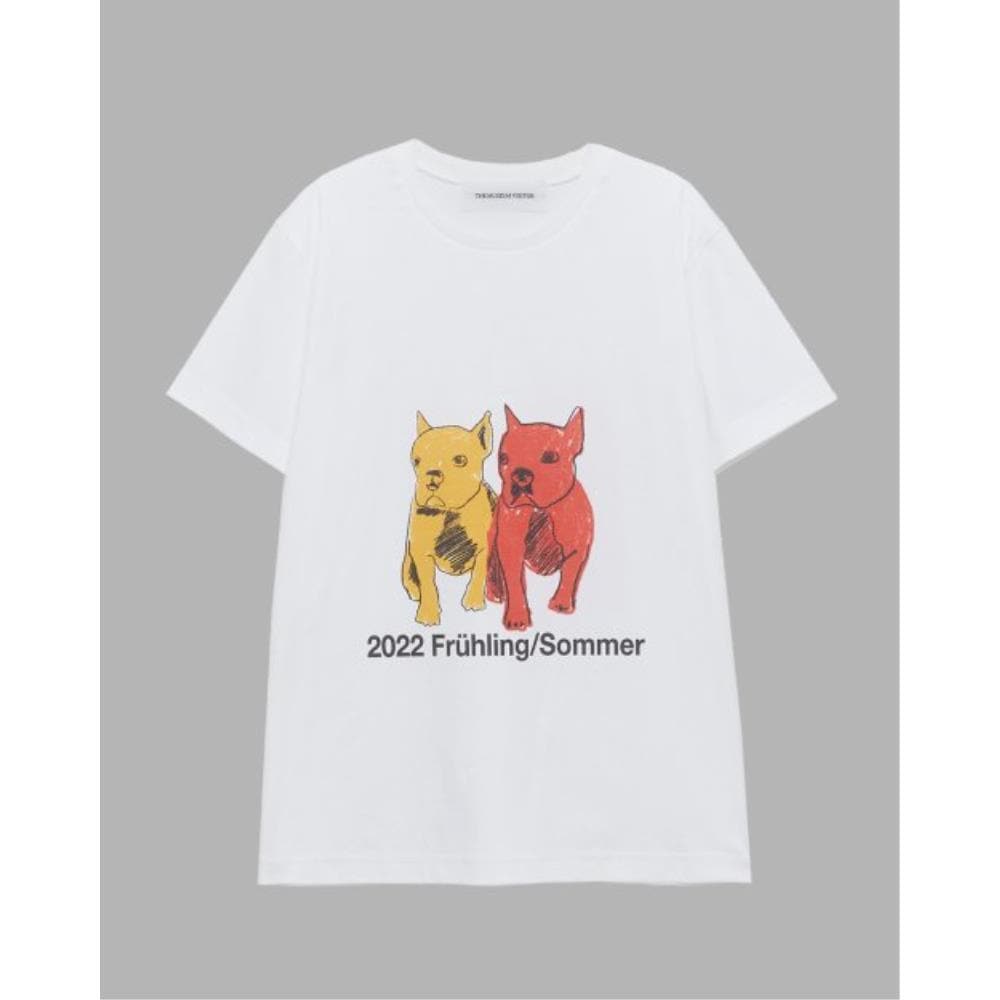 THE MUSEUM VISITOR BULLDOG TSHIRTS WHITE 07878