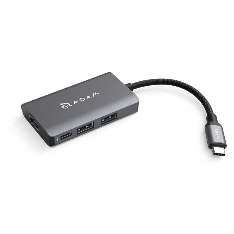 ADAMELEMENTS　USB Type-C 2ポｰトハブ/PD/HDMI変換アダプタｰ ADAME ELEMENTS グレｰ 　AAPADHUBA01MGY 6,296円